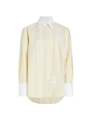 Striped Oxford Tab-Collar Shirt
