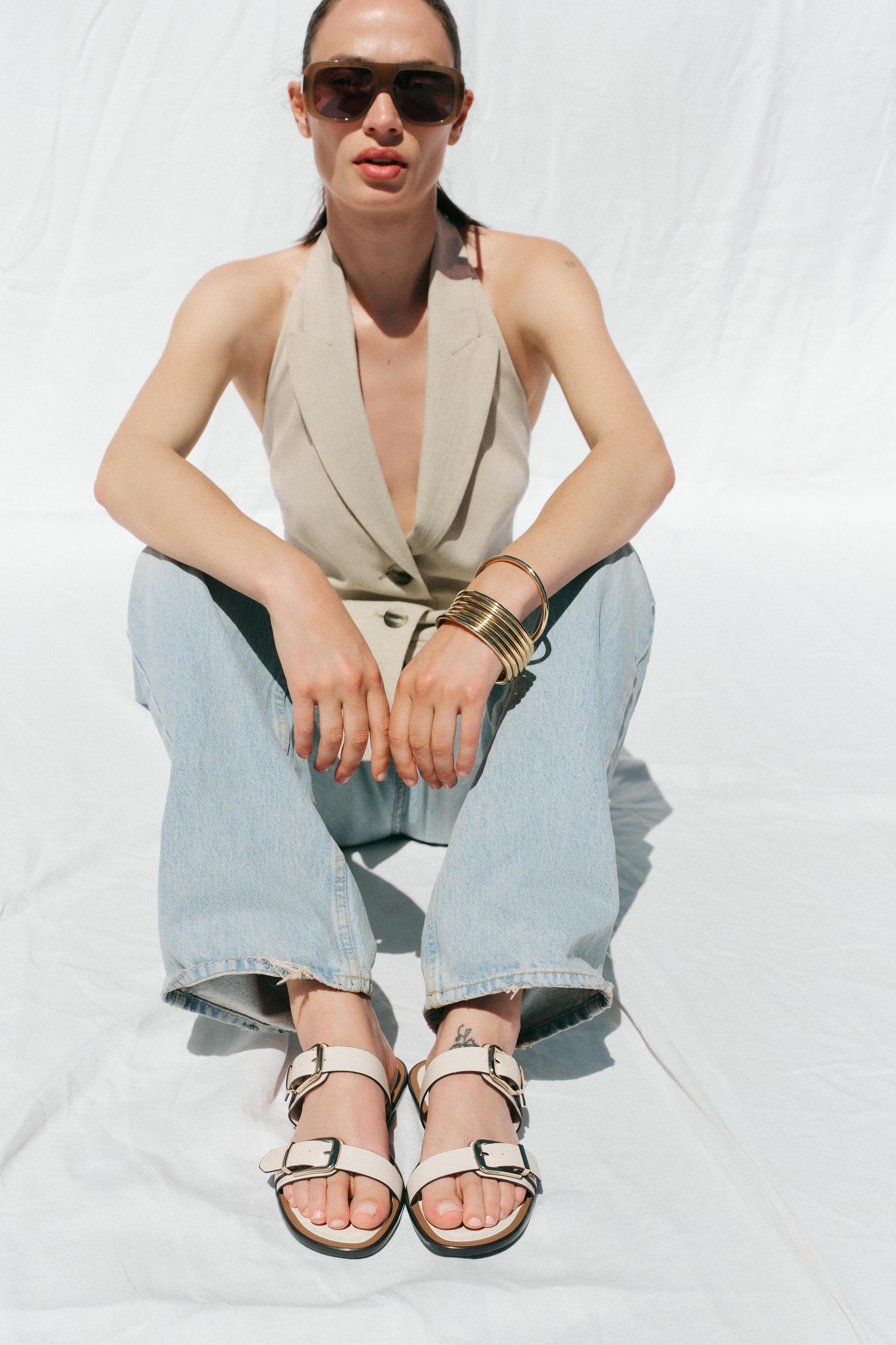 Double Strap Buckle Sandals