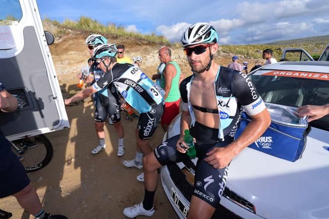 Guillaume van Keirsbulck recovers after the stage.