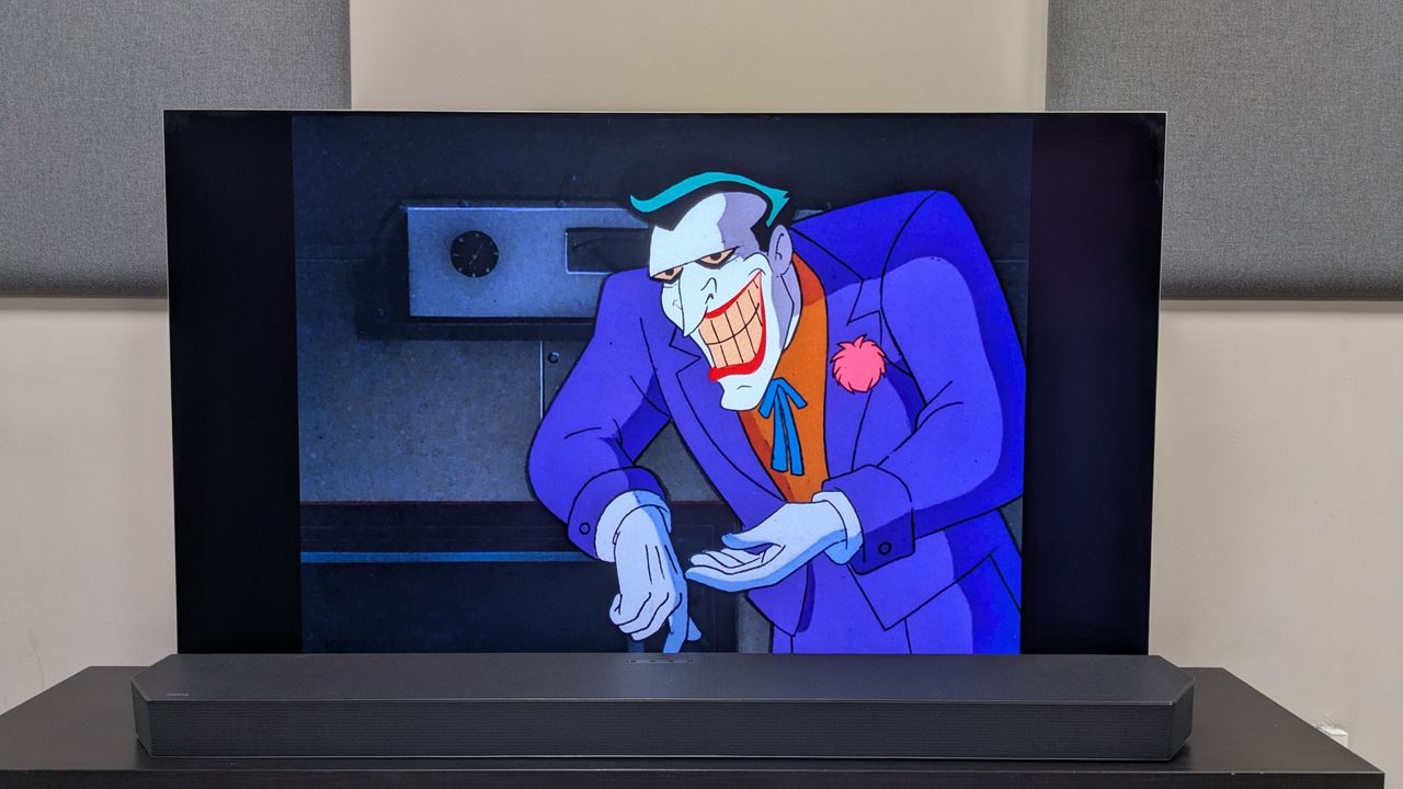 Batman The Animated series blu-ray showing shot of Joker on LG G6