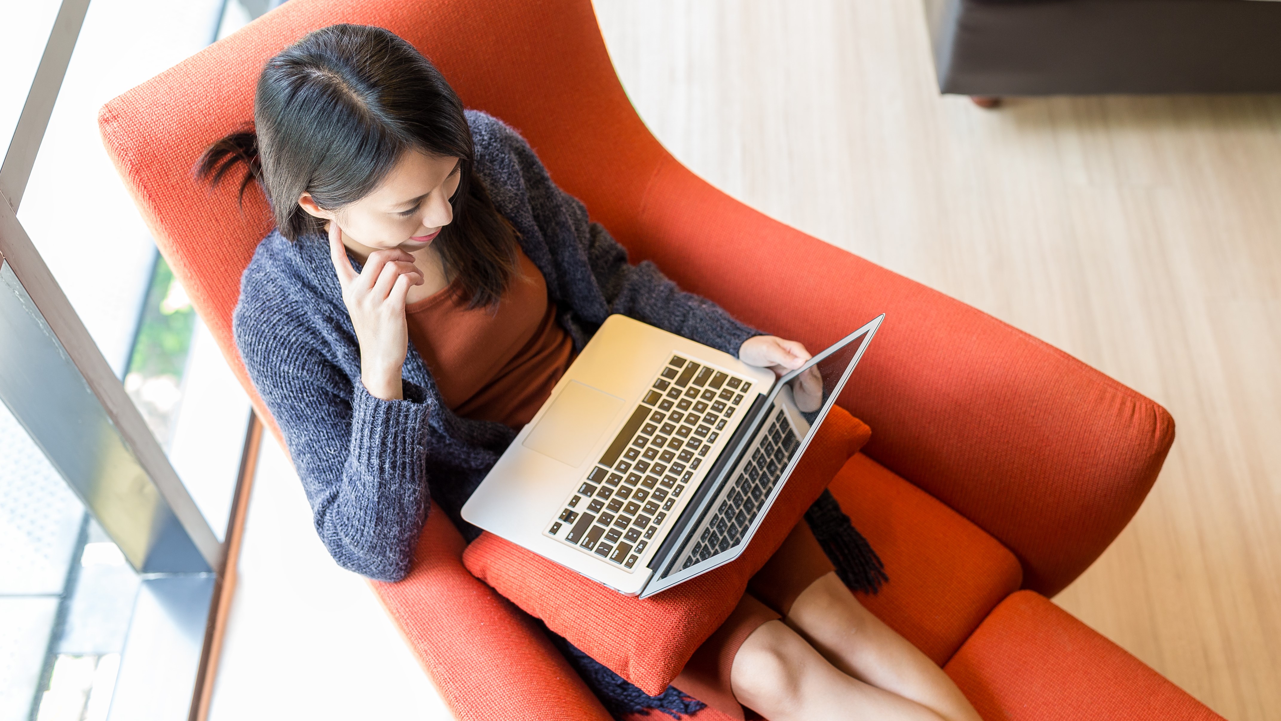 Woman using laptop