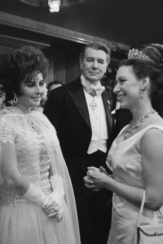 Princess Margaret meeting Elizabeth Taylor