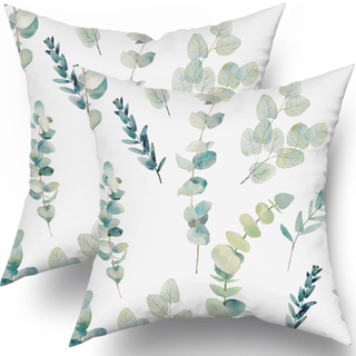 A pair of botanical cushions.