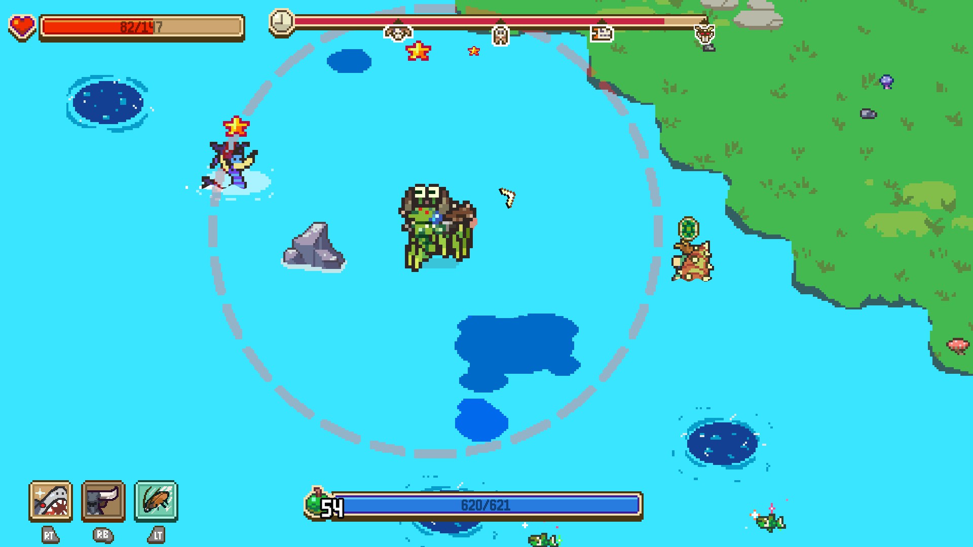 Travelling across water in Everything is Crab.