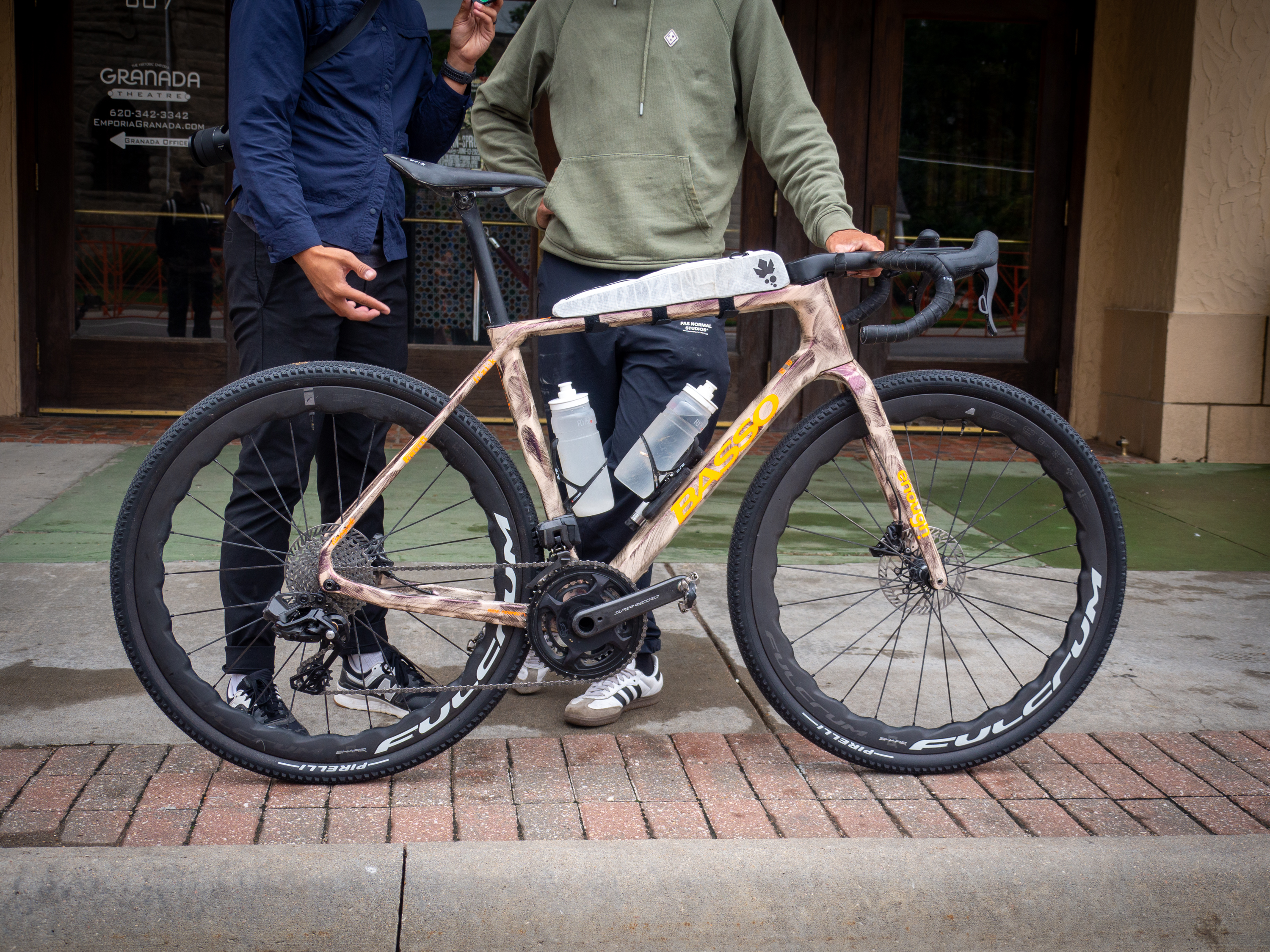 Close up images of a new Campagnolo gravel groupset at Unbound