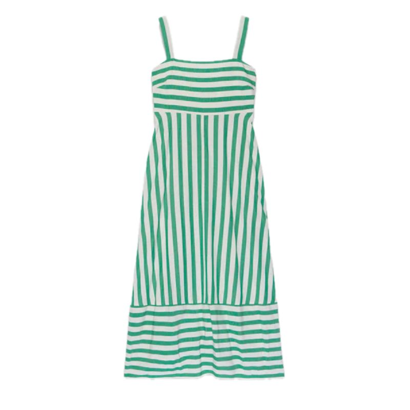 Mint Velvet , Green Striped Midi Dress