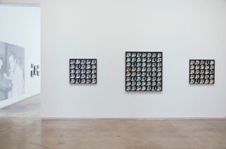 Work by Wallace Berman on display at the Kohn Gallery in LA