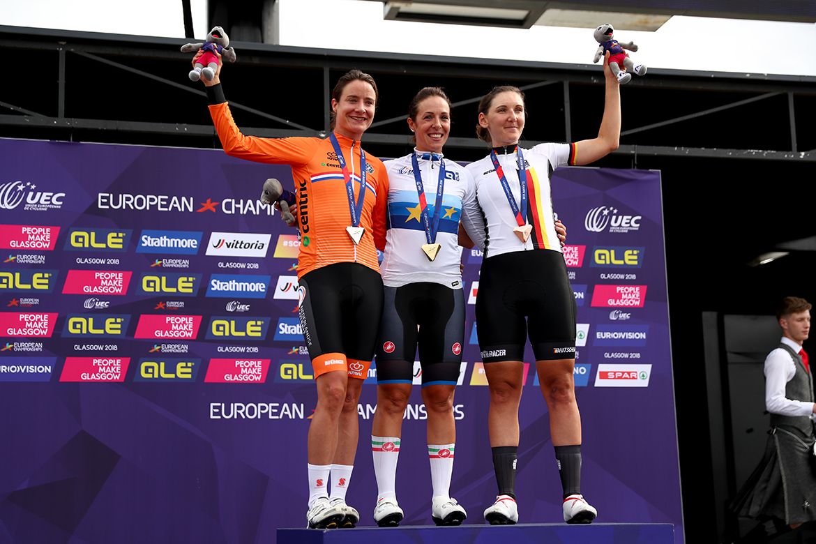 The women's European championship podium