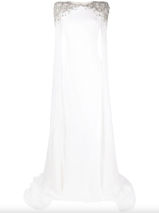 Jenny Packham Frida Crystal-Embellished Cape Gown