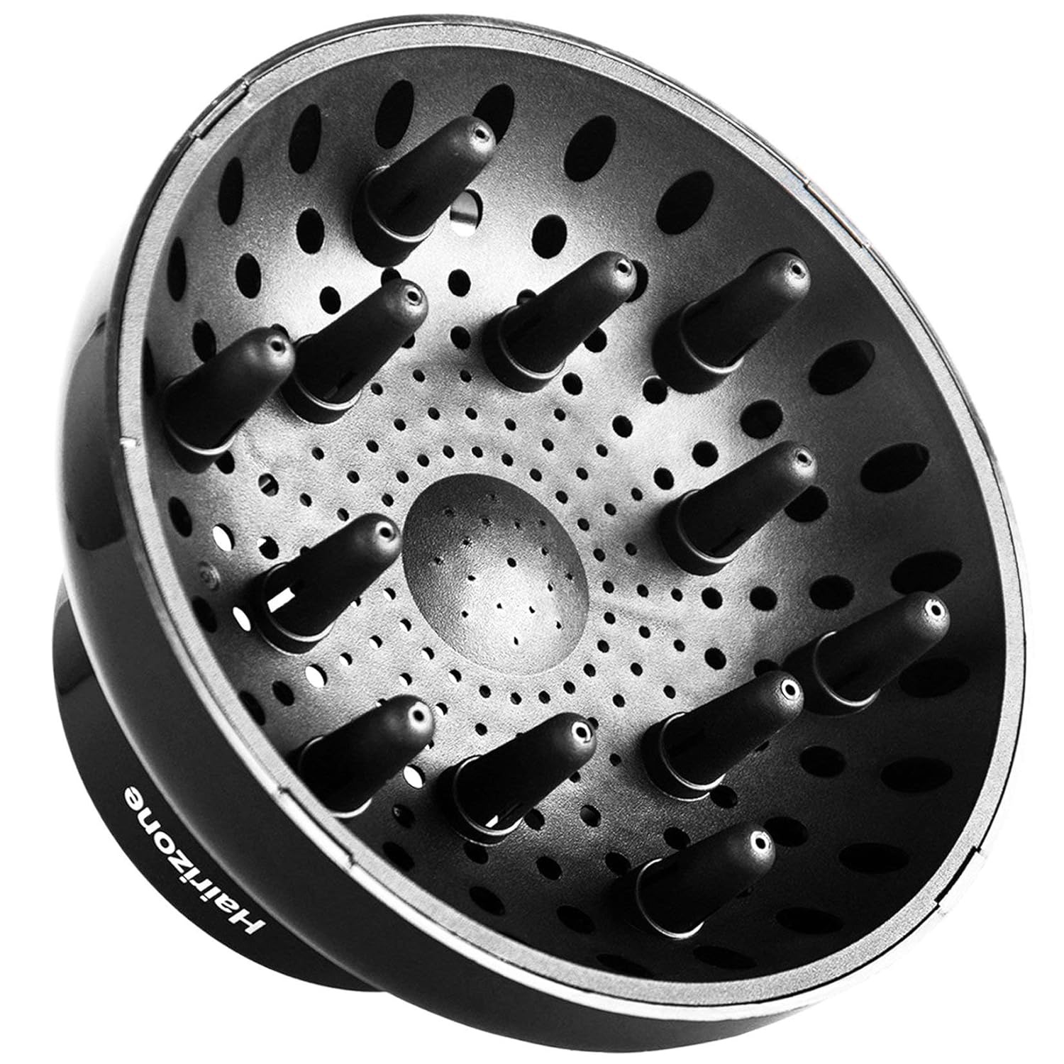 Hairizone, Hairizone Universal Hair Diffuser Adaptable for Blow Dryers With D-1.7-Inch to 2.6-Inch for Curly or Wavy Hair, Shiny Black