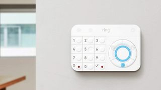 Ring Alarm 5-Piece Kit keypad mounted to wall
