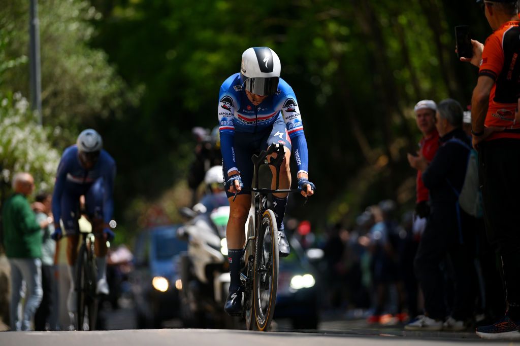 PERUGIA ITALY MAY 10 Josef Cerny of Czech Republic and Team Soudal QuickStep sprints during the 107th Giro dItalia 2024 Stage 7 a 406km individual time trial stage from Foligno to Perugia 472m UCIWT on May 10 2024 in Perugia Italy Photo by Dario BelingheriGetty Images
