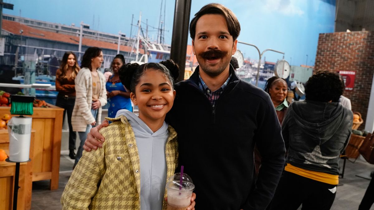Nathan Kress as Freddie and Jaidyn Triplett as Millicent in iCarly" on Paramount Plus.