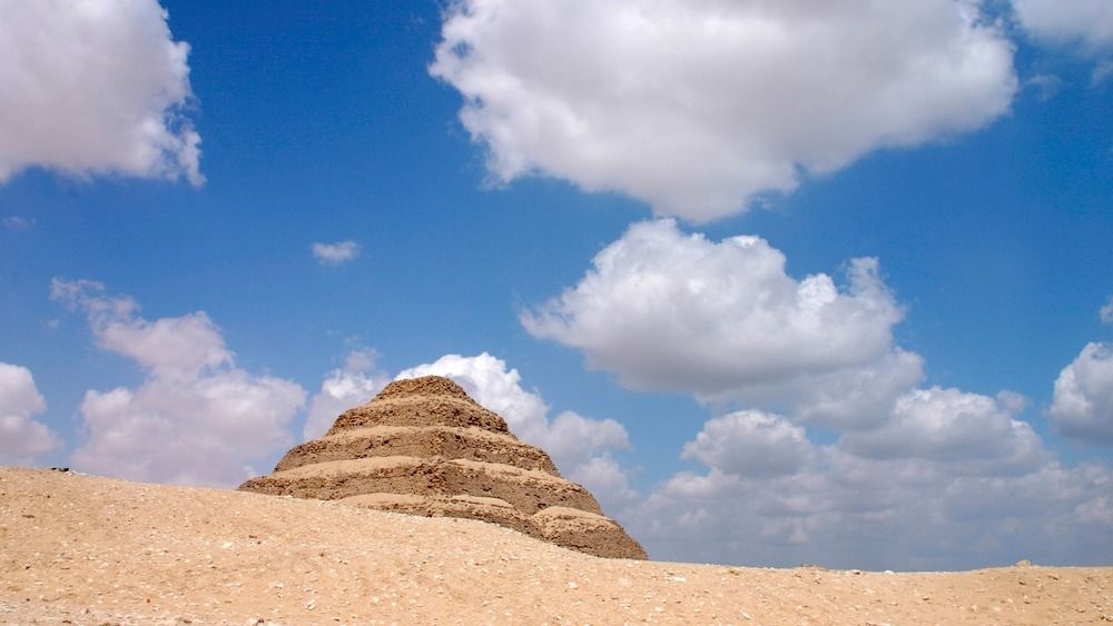 A large step pyramid in ancient Egypt