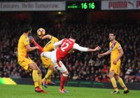 Olivier Giroud scores an incredible scorpion kick goal for Arsenal against Crystal Palace in January 2017.