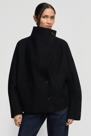 Modern Citizen Vashti Wool-Blend Collared Peacoat