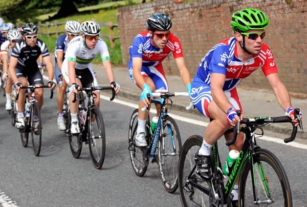 Mark Cavendish (Great Britain) in action during the London-Surry Cycle Classic.
