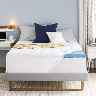 Sleep Innovations Ultra Soft Support Gel Memory Dual Layer Foam Mattress Topper - best mattress topper
