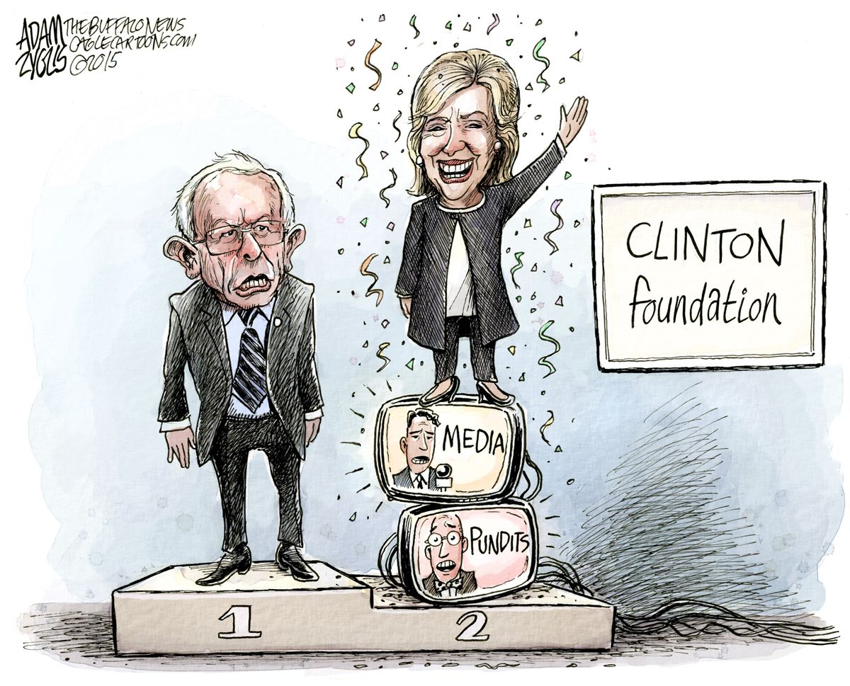 Political cartoon U.S. Hillary Clinton Supporters