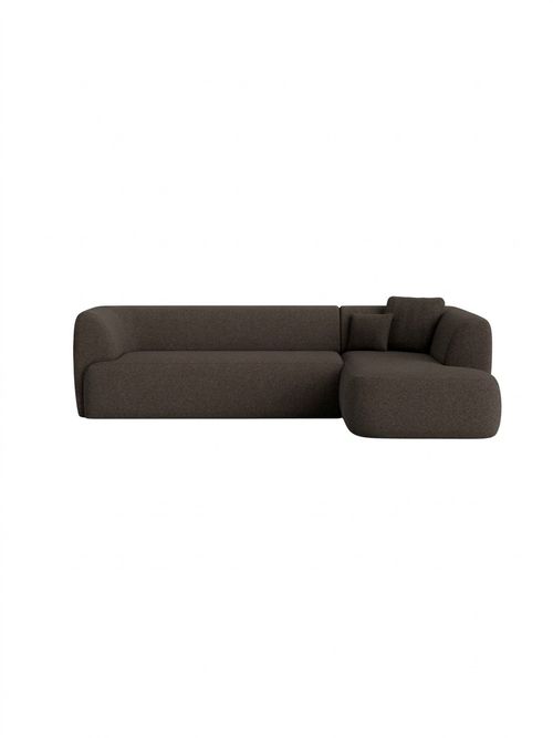 Hoxton Cocoa Powder Textured Chenille Right Corner Sofa