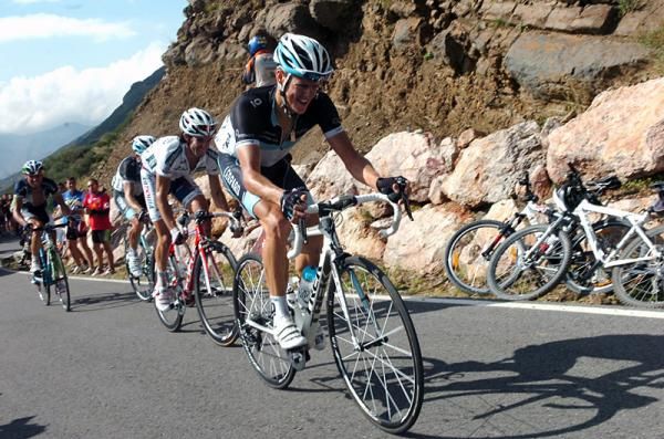 Jakob Fuglsang (Leopard Trek) on the finishing climb.
