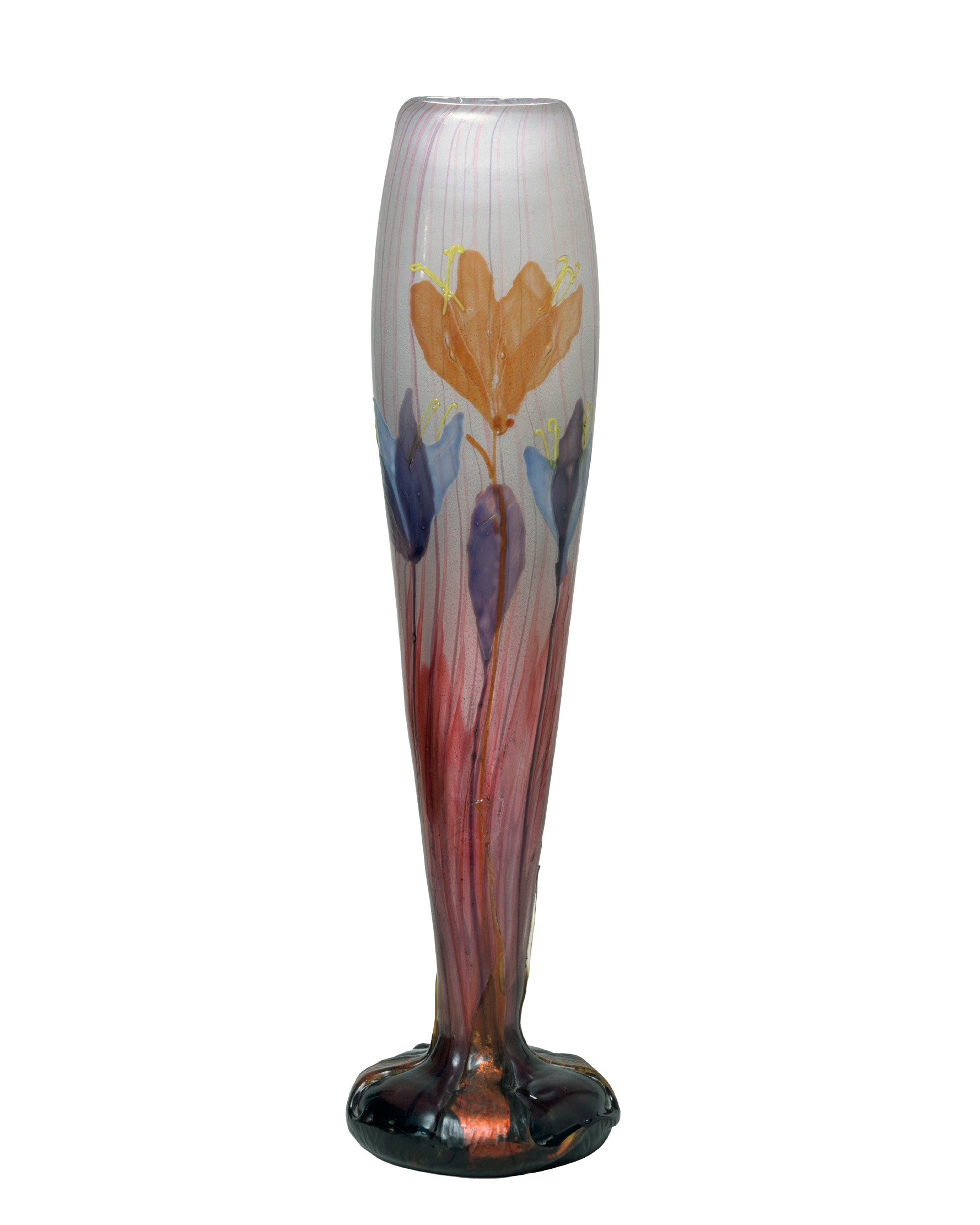 &amp;Eacute;mile Gall&amp;eacute;&amp;rsquo;s Autumn Crocus vase, about 1900, one among many floral glass creations.