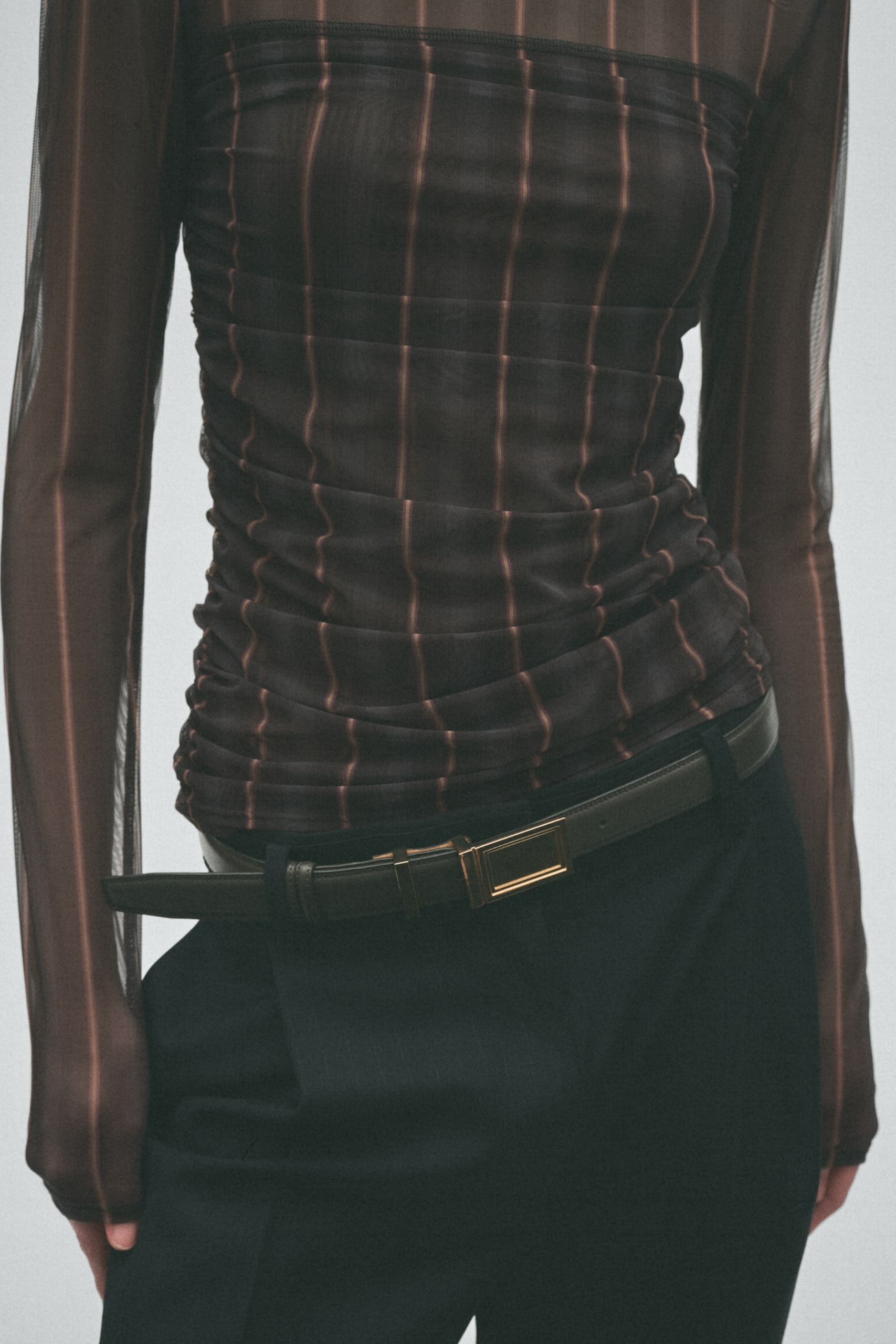 Mesh Turtleneck Top