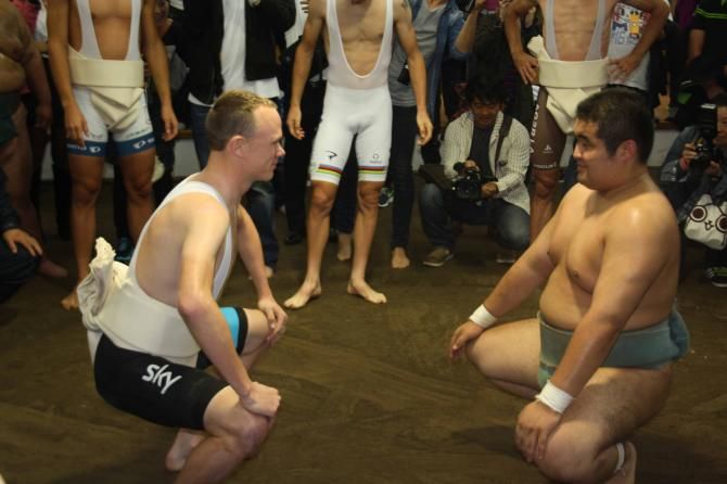 Chris Froome braces himself for impact.