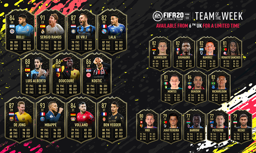 Fifa 20 Totw 22 Mbappe Ramos And De Jong Feature In The Latest