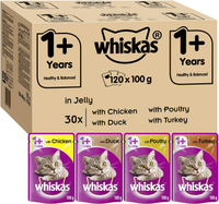 Whiskas Wet food pouches, poultry selection in jelly | RRP: £36.59 | Now: £24.99 | Save: £11.60 (32%) at Amazon.co.uk
