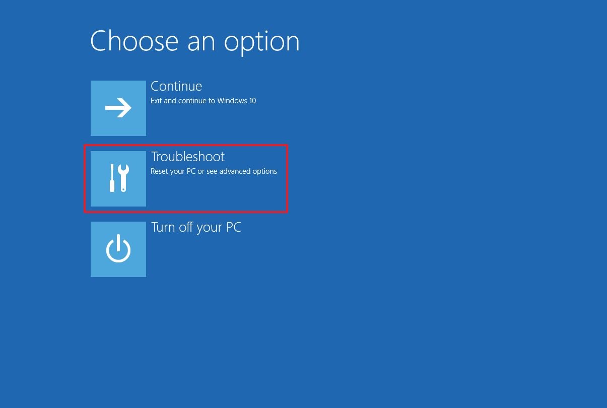 Troubleshoot settings