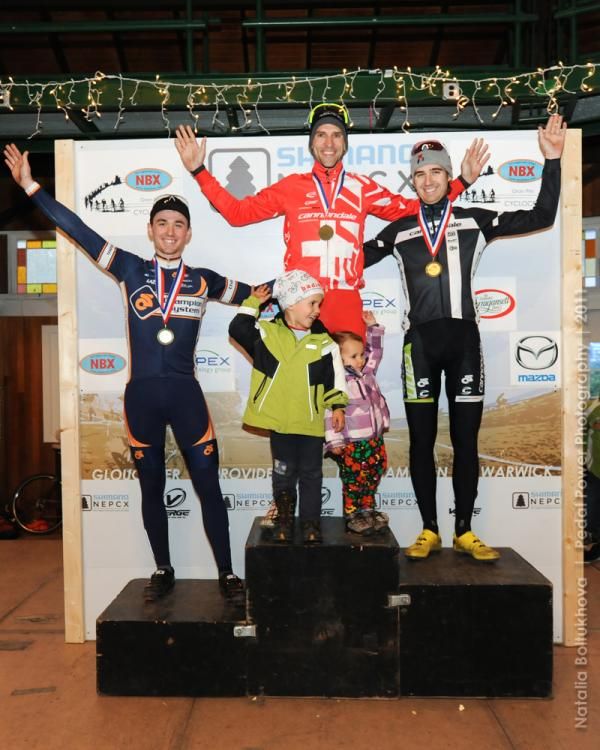Sunday's podium (L to R): Luke Keough, Christian Heule (and his kids), Jamey Driscoll