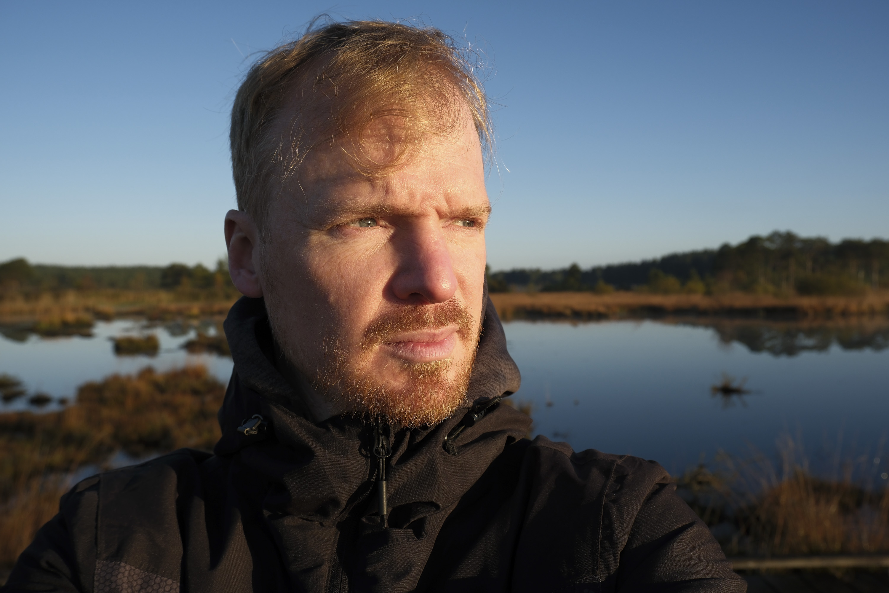 Man's selfie at first light, taken with the Fujifilm X-M5