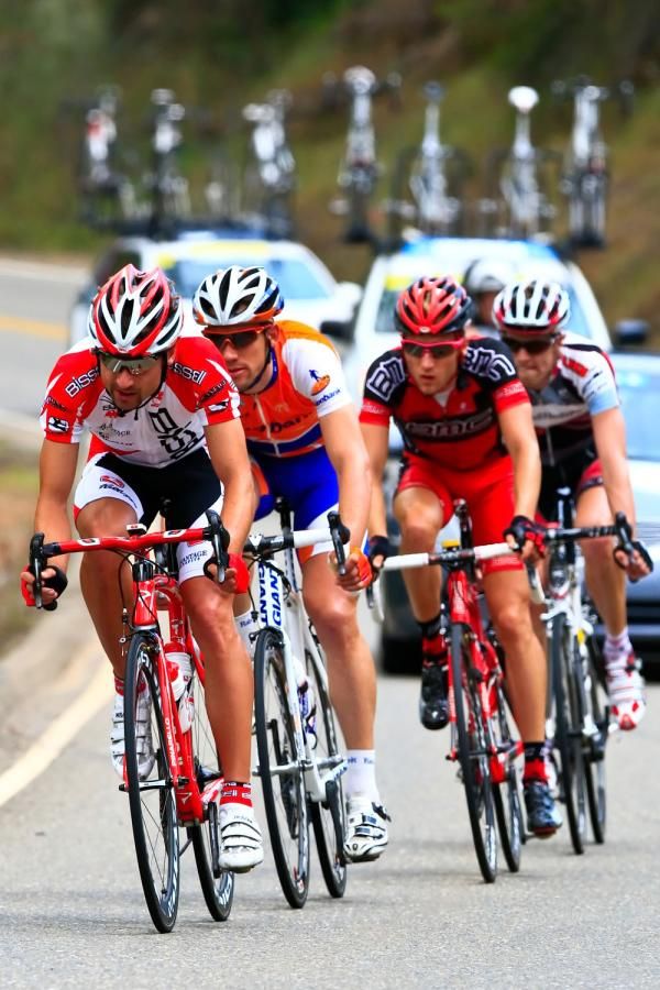 Paul Mach (Bissell) leads Maarten Tjallingii (Rabobank), Chad Beyer (BMC) and Marc De Maar (United Healthcare)