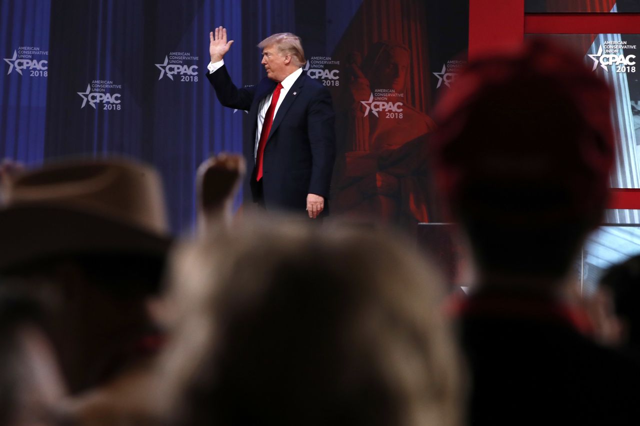 President Donald Trump speaks at CPAC. 