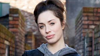 Julia Goulding as Shona on the Coronation Street cobbles 