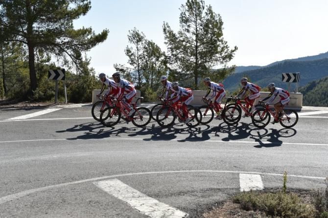 The team enjoy the empty roads