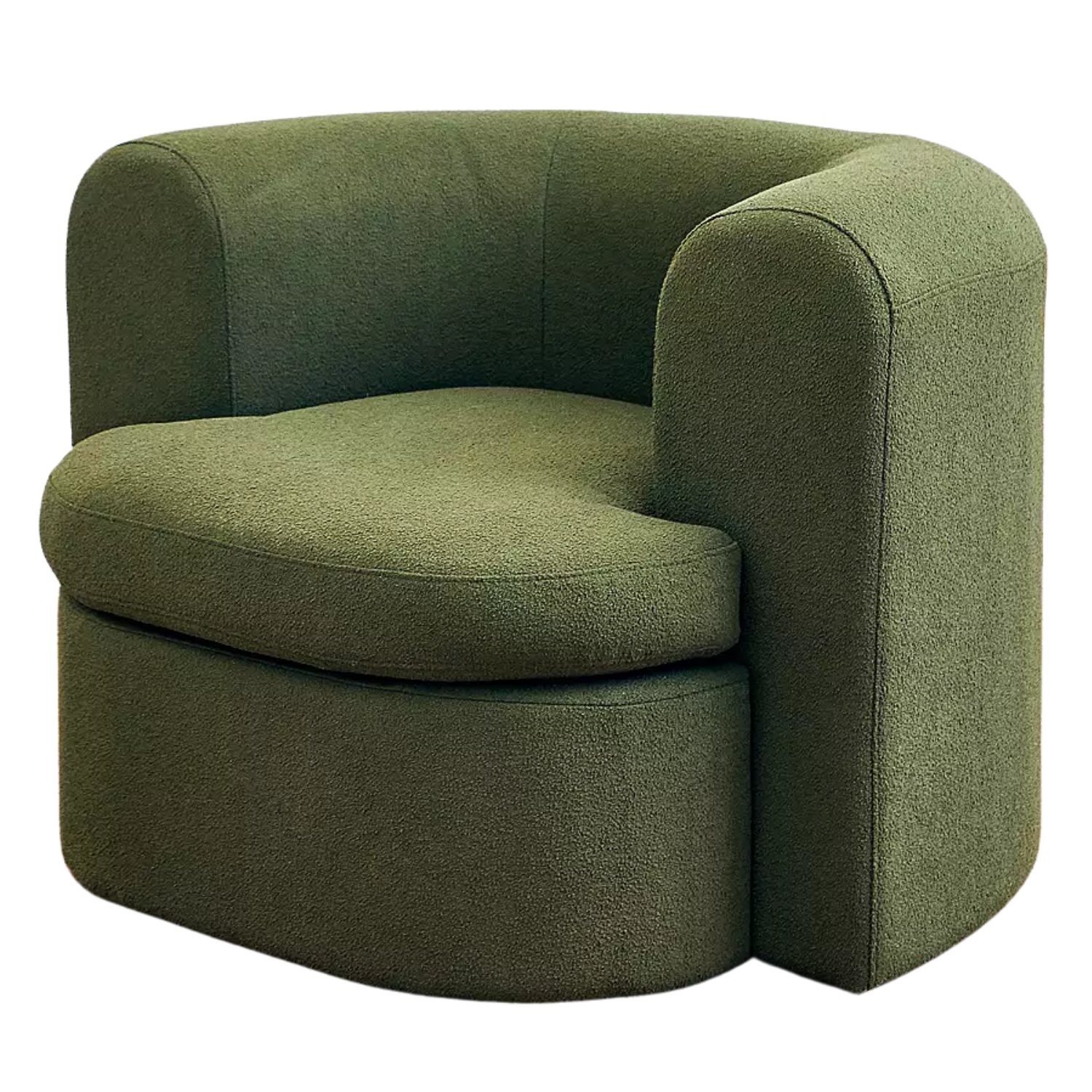 A mossy green storage chair