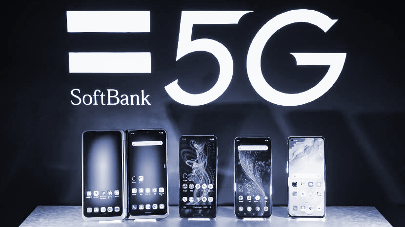 SoftBank logo and phones.