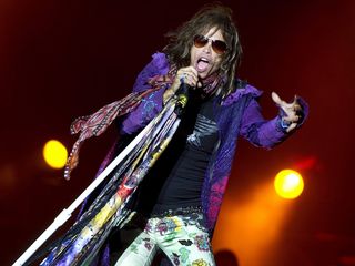 Steven Tyler on-stage with Aerosmith in 2010.