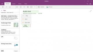 You can play recordings in OneNote Mobile, but you can't yet make them