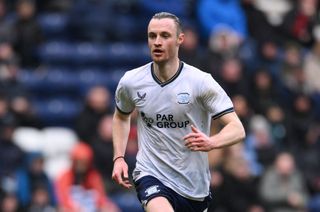 Will Keane of Preston North End during the Sky Bet Championship match between Preston North End and Rotherham United at Deepdale on March 29, 2024 in Preston, England. (Photo by Ben Roberts Photo/Getty Images) (Photo by Ben Roberts Photo/Getty Images)