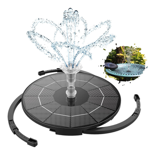 A solar-panelled water fountain pump