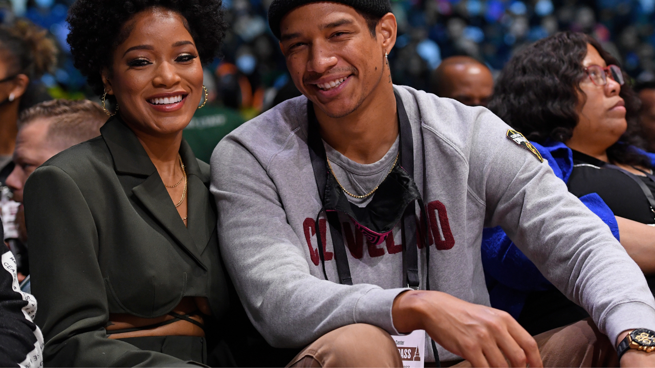 Actress, Keke Palmer and Darius Jackson attend the NBA x HBCU Classic Presented by AT&amp;T as part of 2022 NBA All Star Weekend on Thursday, February 19, 2022 at Wolstein Center in Cleveland, Ohio.