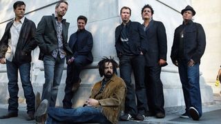 Counting Crows in 2013 - Adam (centre) having a pre-tour sit-down