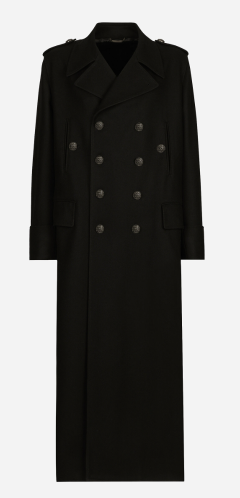 Dolce &amp;amp; Gabbana, Long Wool Military-Style Coat