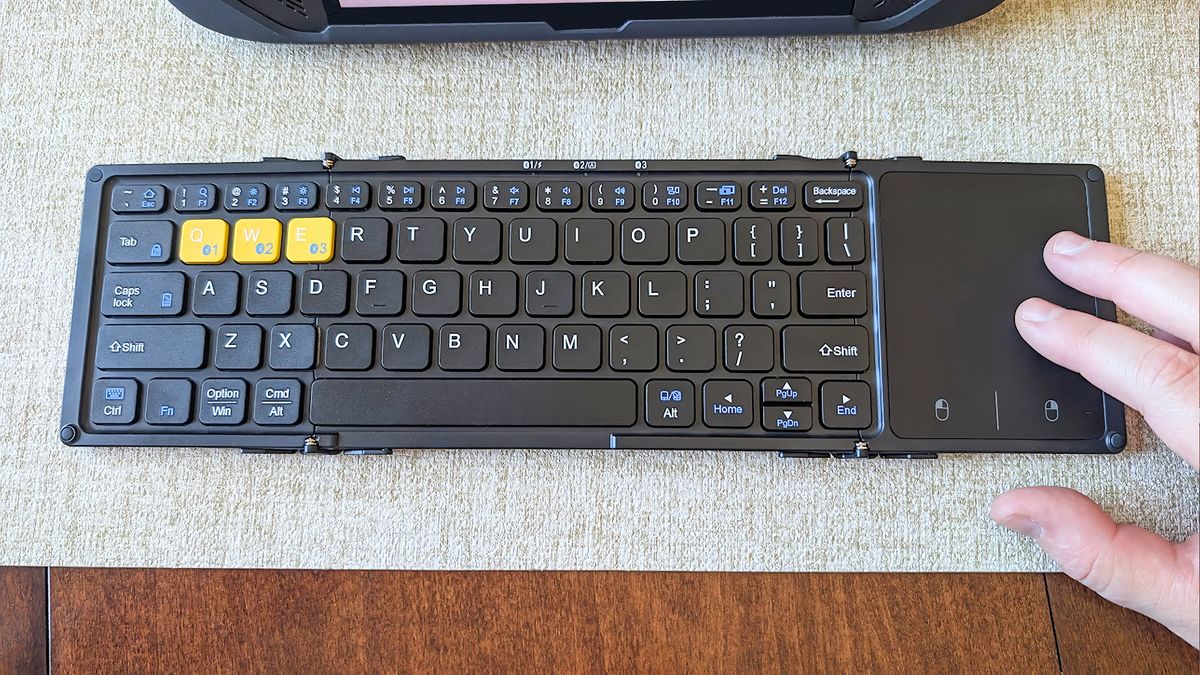 Top down view of the Artciety Foldable Bluetooth Keyboard.