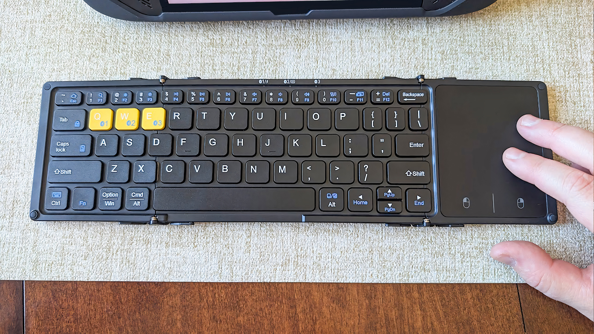 Top down view of the Artciety Foldable Bluetooth Keyboard.