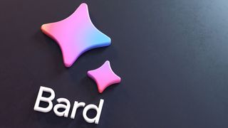 Bard AI est un chatbot conversationnel d'intelligence artificielle générative développé par Google en réponse à ChatGPT. Logo 3D isolé sur une surface et copie