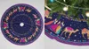 Not on the High Street Personalised Christmas Tree Skirt Purple Wise Men